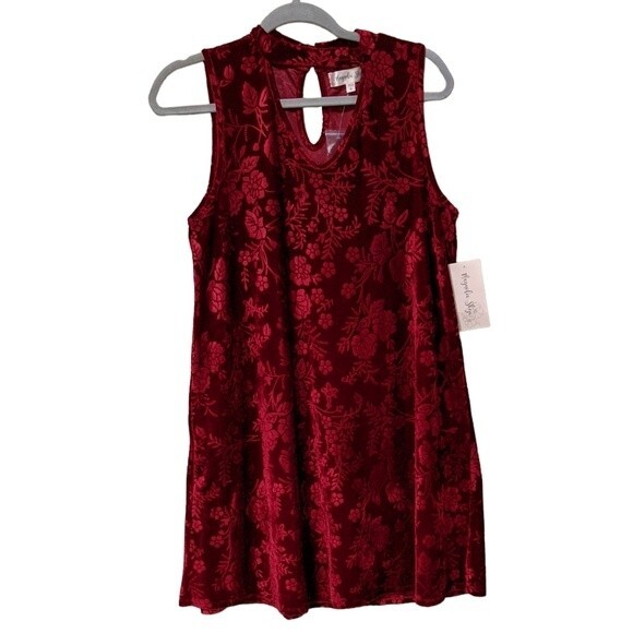 Magnolia Skye velvet textured floral swing dress event, semi formal size M - Picture 5 of 8